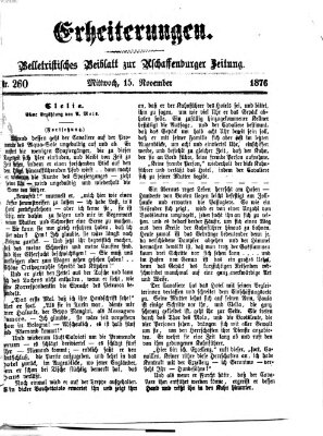 Erheiterungen (Aschaffenburger Zeitung) Mittwoch 15. November 1876