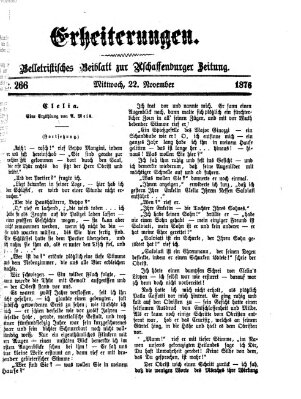 Erheiterungen (Aschaffenburger Zeitung) Mittwoch 22. November 1876