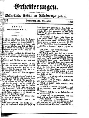 Erheiterungen (Aschaffenburger Zeitung) Donnerstag 23. November 1876