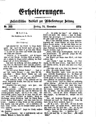 Erheiterungen (Aschaffenburger Zeitung) Freitag 24. November 1876