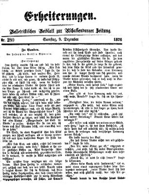 Erheiterungen (Aschaffenburger Zeitung) Samstag 9. Dezember 1876