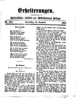 Erheiterungen (Aschaffenburger Zeitung) Donnerstag 14. Dezember 1876