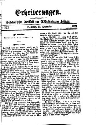 Erheiterungen (Aschaffenburger Zeitung) Samstag 23. Dezember 1876