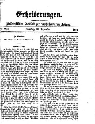 Erheiterungen (Aschaffenburger Zeitung) Samstag 30. Dezember 1876