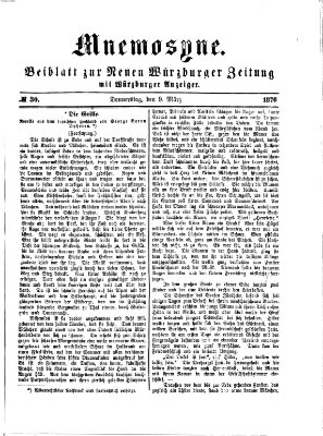 Mnemosyne (Neue Würzburger Zeitung) Donnerstag 9. März 1876