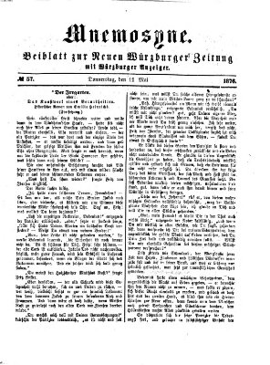 Mnemosyne (Neue Würzburger Zeitung) Donnerstag 11. Mai 1876