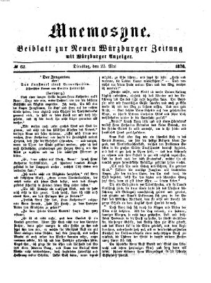 Mnemosyne (Neue Würzburger Zeitung) Dienstag 23. Mai 1876