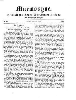 Mnemosyne (Neue Würzburger Zeitung) Dienstag 11. Juli 1876