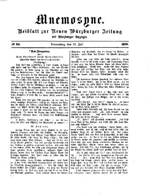 Mnemosyne (Neue Würzburger Zeitung) Donnerstag 13. Juli 1876