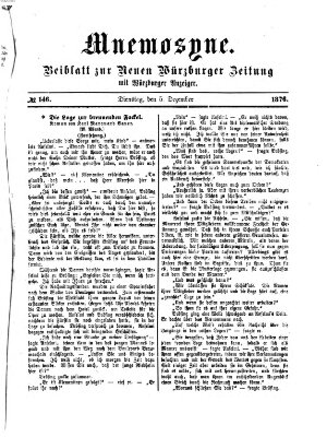 Mnemosyne (Neue Würzburger Zeitung) Dienstag 5. Dezember 1876