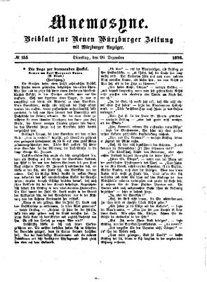 Mnemosyne (Neue Würzburger Zeitung) Dienstag 26. Dezember 1876