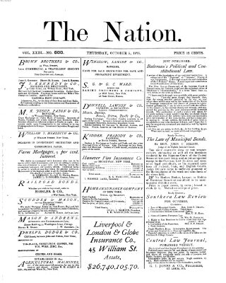 The nation Donnerstag 5. Oktober 1876