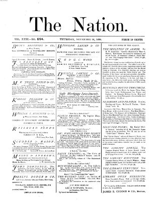 The nation Donnerstag 16. November 1876