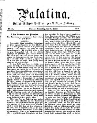 Palatina (Pfälzer Zeitung) Donnerstag 27. Januar 1876