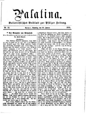 Palatina (Pfälzer Zeitung) Samstag 29. Januar 1876