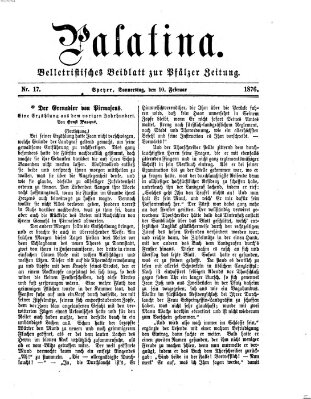 Palatina (Pfälzer Zeitung) Donnerstag 10. Februar 1876