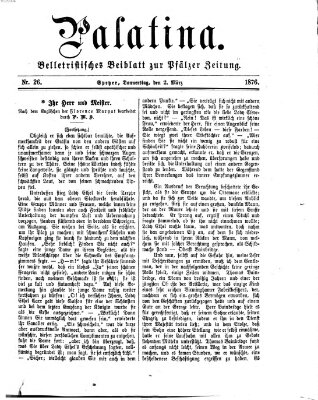 Palatina (Pfälzer Zeitung) Donnerstag 2. März 1876