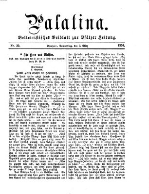 Palatina (Pfälzer Zeitung) Donnerstag 9. März 1876