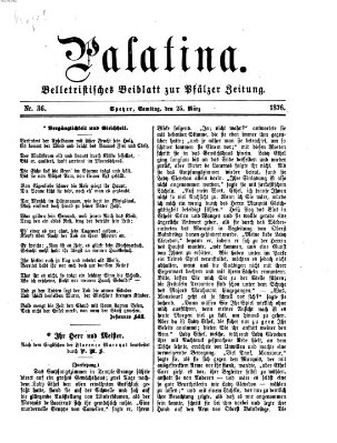 Palatina (Pfälzer Zeitung) Samstag 25. März 1876