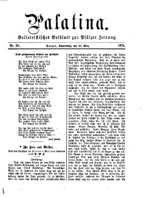 Palatina (Pfälzer Zeitung) Donnerstag 30. März 1876