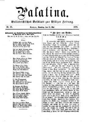 Palatina (Pfälzer Zeitung) Samstag 13. Mai 1876