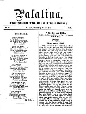 Palatina (Pfälzer Zeitung) Donnerstag 25. Mai 1876