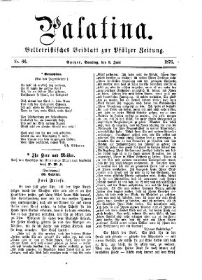 Palatina (Pfälzer Zeitung) Samstag 3. Juni 1876