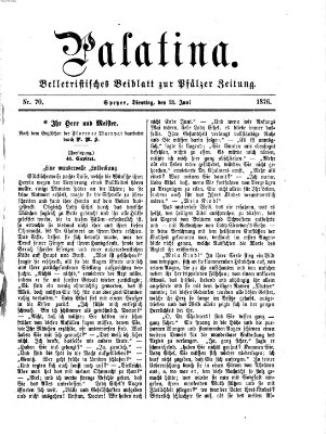 Palatina (Pfälzer Zeitung) Dienstag 13. Juni 1876