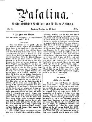 Palatina (Pfälzer Zeitung) Samstag 24. Juni 1876