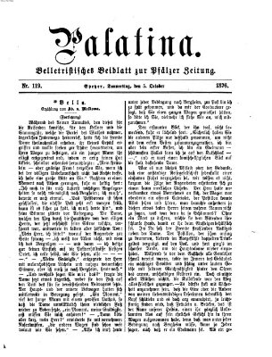 Palatina (Pfälzer Zeitung) Donnerstag 5. Oktober 1876