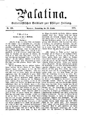 Palatina (Pfälzer Zeitung) Donnerstag 26. Oktober 1876