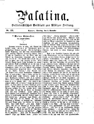 Palatina (Pfälzer Zeitung) Samstag 4. November 1876