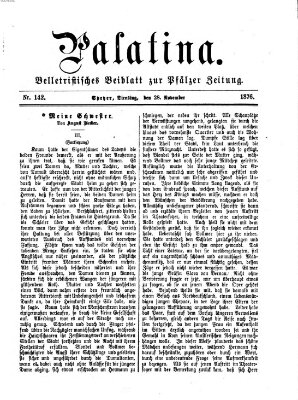 Palatina (Pfälzer Zeitung) Dienstag 28. November 1876