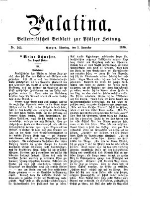 Palatina (Pfälzer Zeitung) Dienstag 5. Dezember 1876