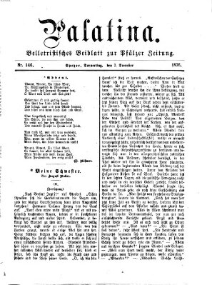 Palatina (Pfälzer Zeitung) Donnerstag 7. Dezember 1876