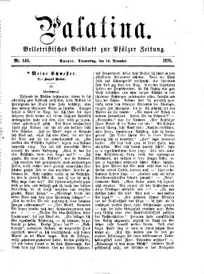 Palatina (Pfälzer Zeitung) Donnerstag 14. Dezember 1876