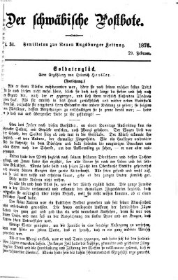 Der schwäbische Postbote (Neue Augsburger Zeitung) Dienstag 29. Februar 1876