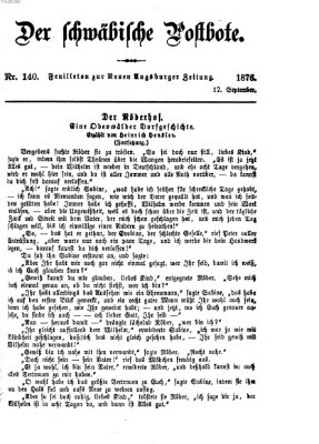 Der schwäbische Postbote (Neue Augsburger Zeitung) Dienstag 12. September 1876