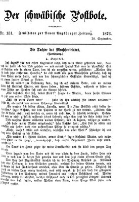 Der schwäbische Postbote (Neue Augsburger Zeitung) Samstag 30. September 1876