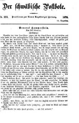 Der schwäbische Postbote (Neue Augsburger Zeitung) Donnerstag 14. Dezember 1876