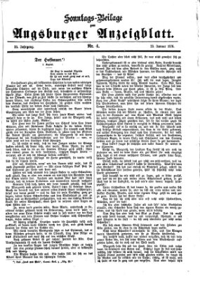 Augsburger Anzeigeblatt. Sonntags-Beilage zum Augsburger Anzeigblatt (Augsburger Anzeigeblatt) Sonntag 23. Januar 1876