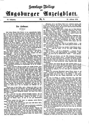 Augsburger Anzeigeblatt. Sonntags-Beilage zum Augsburger Anzeigblatt (Augsburger Anzeigeblatt) Sonntag 20. Februar 1876