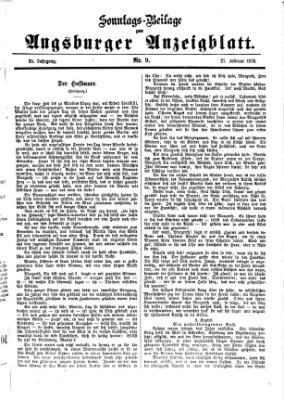 Augsburger Anzeigeblatt. Sonntags-Beilage zum Augsburger Anzeigblatt (Augsburger Anzeigeblatt) Sonntag 27. Februar 1876