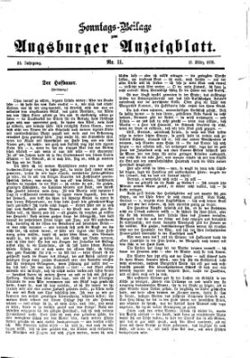 Augsburger Anzeigeblatt. Sonntags-Beilage zum Augsburger Anzeigblatt (Augsburger Anzeigeblatt) Sonntag 12. März 1876