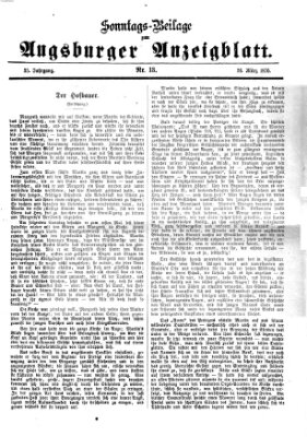 Augsburger Anzeigeblatt. Sonntags-Beilage zum Augsburger Anzeigblatt (Augsburger Anzeigeblatt) Sonntag 26. März 1876