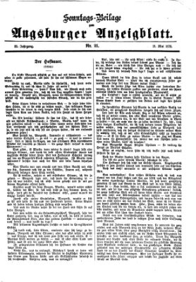 Augsburger Anzeigeblatt. Sonntags-Beilage zum Augsburger Anzeigblatt (Augsburger Anzeigeblatt) Sonntag 21. Mai 1876