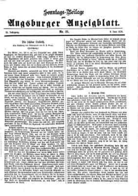 Augsburger Anzeigeblatt. Sonntags-Beilage zum Augsburger Anzeigblatt (Augsburger Anzeigeblatt) Sonntag 4. Juni 1876