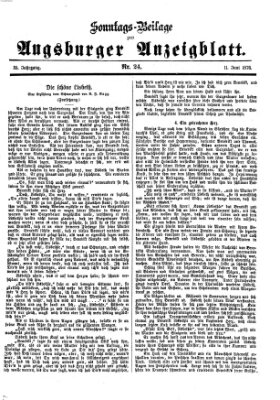 Augsburger Anzeigeblatt. Sonntags-Beilage zum Augsburger Anzeigblatt (Augsburger Anzeigeblatt) Sonntag 11. Juni 1876