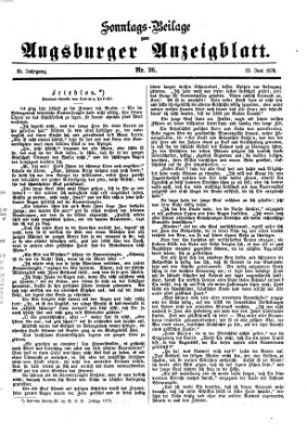 Augsburger Anzeigeblatt. Sonntags-Beilage zum Augsburger Anzeigblatt (Augsburger Anzeigeblatt) Sonntag 25. Juni 1876