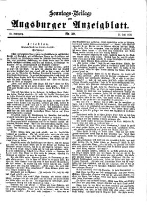 Augsburger Anzeigeblatt. Sonntags-Beilage zum Augsburger Anzeigblatt (Augsburger Anzeigeblatt) Sonntag 23. Juli 1876